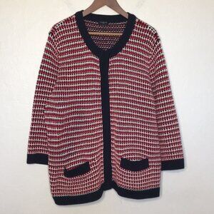 Talbots Red White and Blue Knit Sweater Blazer/Lady jacket 3x